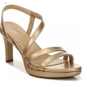 Naturalizer Women’s Brenta Strappy Dress Sandals Bronze 5.5M NIB Comfort Heel